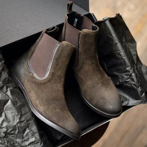 Brand New Thursday Boot Co. Dark Olive Suede Duchess Boots Women Size 9.5